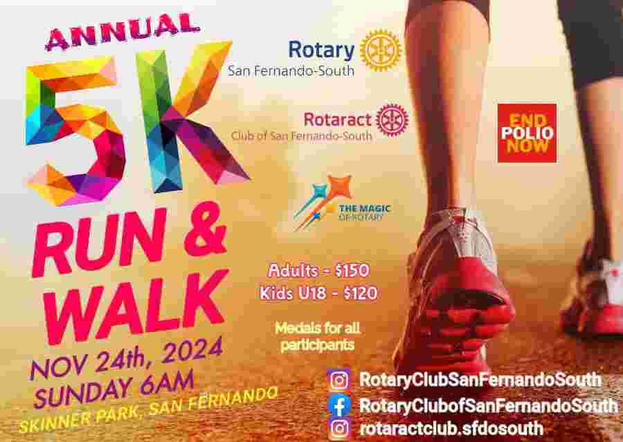 Rotaract Clubs of San Fernando-South's Annual End Polio 5K Run & Walk!