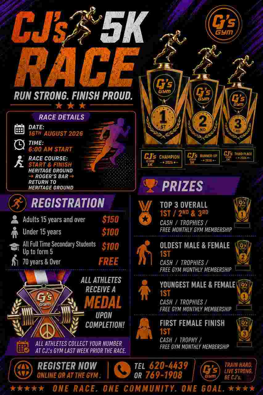CJ’s Muscle and Fitness Gym 5K