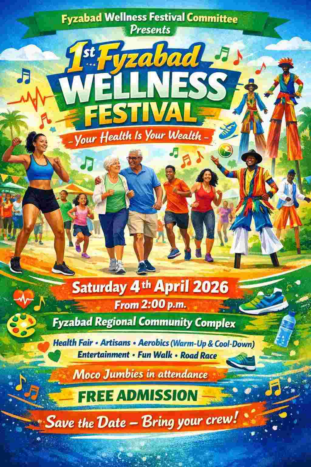 Fyzabad Wellness Festival–3K/5K Fun Run/walk Road Race